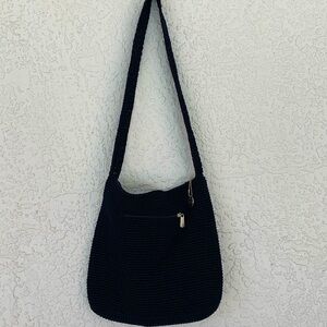 THE SAK NAVY COLOR KNITTED/CROCHET  PURSE AND LITTLE  COIN /CHANGE POUCH